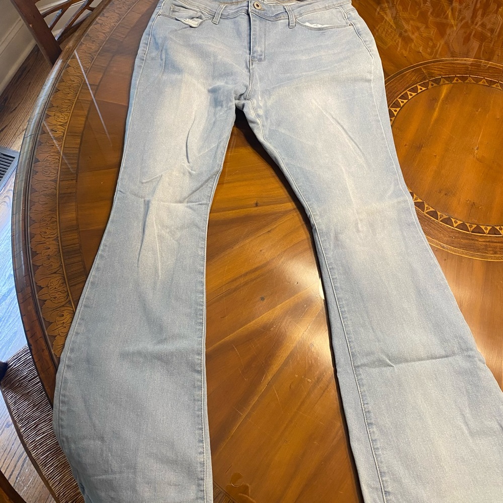 Light Blue Women's stretchy Bell Bottom Jeans